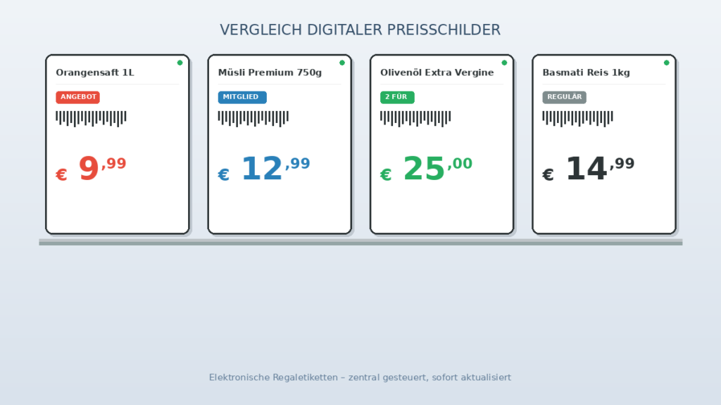 Vergleich digitaler Preisschilder: Effizienzsteigerung im modernen Einzelhandel